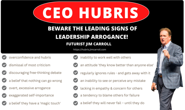 The warning signs of CEO Hubris.