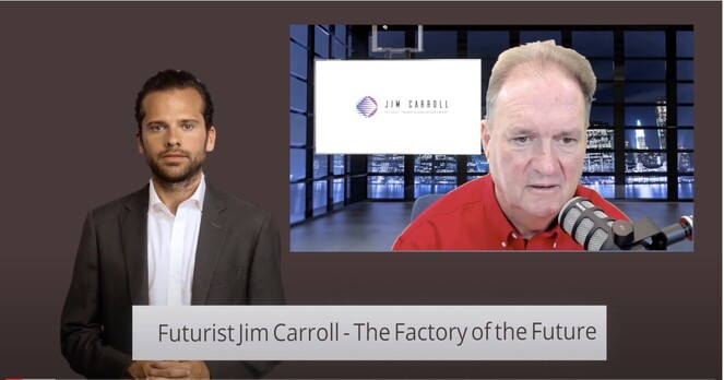 A screenshot of an AI interviewing Jim Carroll