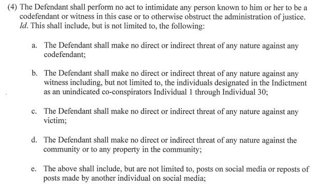 Trumps bail conditions summary, including that basically, he not tweet stuff.