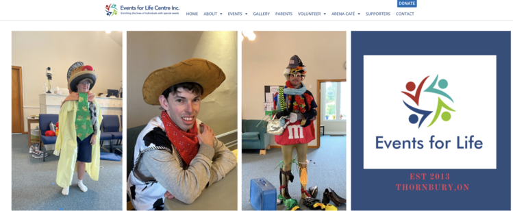 A picture of special needs young adults from the Eventsfor.Life home page.