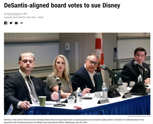 "DeSantis-aligned board votes to sue Disney"