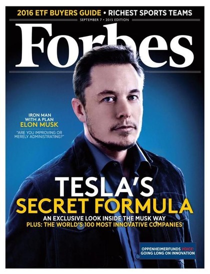 Forbes Magazine cover of Elon Musk.