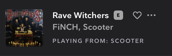 an image of a soundtrack Rave Witchers by Finch, scooter