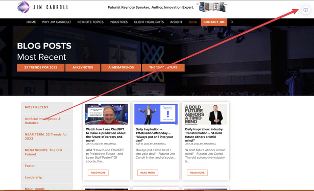Position of AI widget on my site.