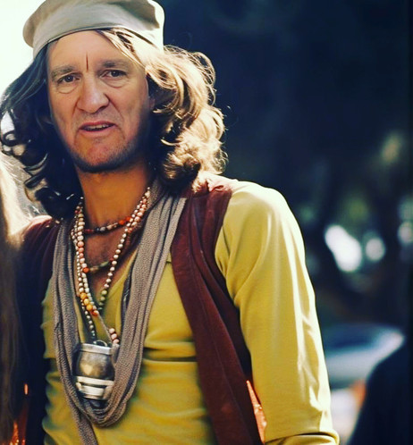 future is Jim Carroll as a hippie imagined by mid journey