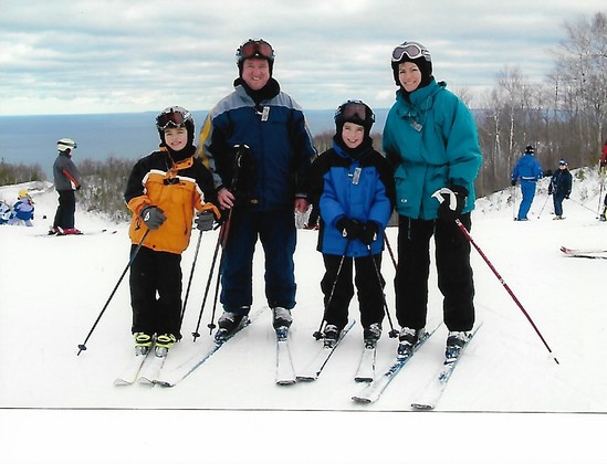 Jim Carroll, his wife, 2 sons and their wives on a ski hill today.
