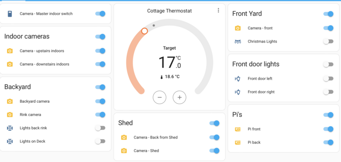 Home Assistant control screen