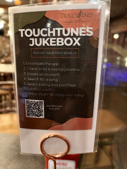 Long instructions for a TouchTunes jukebox