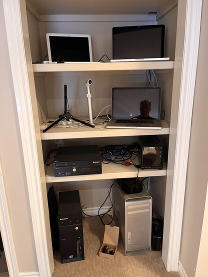 A bunch of old Mac (and a few PC) computers