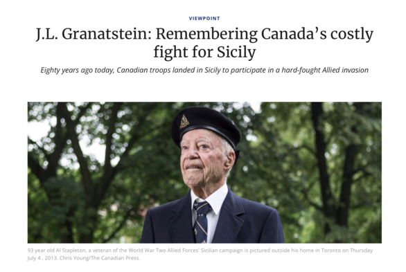 J.L. Granatstein: Remembering Canada’s costly fight for Sicily
Eighty years ago today, Canadian troops landed in Sicily to participate in a hard-fought Allied invasion